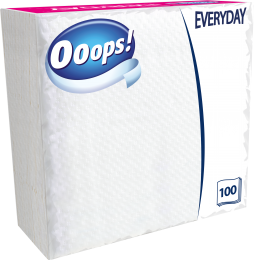Ooops! Everyday 100 pieces white napkin (1-ply)