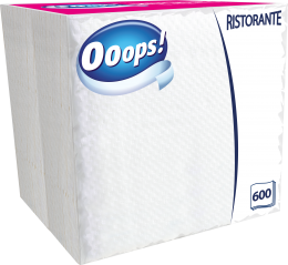 Ooops! Ristorante 600 pieces white napkin (1-ply)