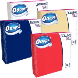 Ooops! Excellence Color&Design 20 db színes szalvéta (3 rétegű)